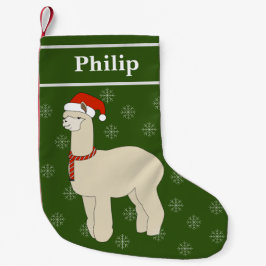 illusima ラマ クリスマス スノーフレーク グリーン スモールクリスマスストッキング