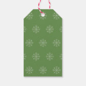 illusima リャマ クリスマス スノーフレーク グリーン ギフトタグ (裏面)