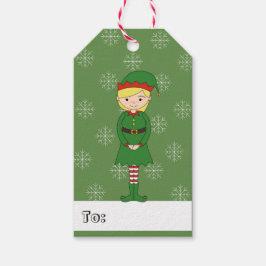 illusima 少女エルフ クリスマス スノーフレーク グリーン ギフトタグ