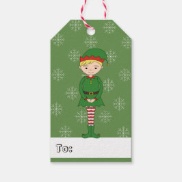 illusima 少年エルフ クリスマス スノーフレーク グリーン ギフトタグ