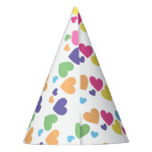 illusima 虹色 ラブハート 白斜め パーティー パーティーハット (裏面)