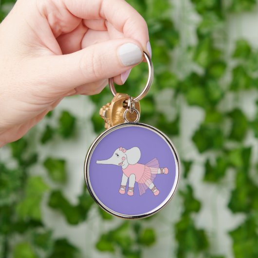 illusima Ballerina Elephant Light Purple キーホルダー (手)