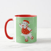 illusima Ballerina Hippo Christmas Snowflakes Mug マグカップ (左)