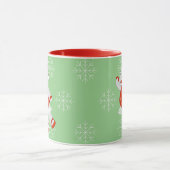 illusima Ballerina Hippo Christmas Snowflakes Mug マグカップ (中央)