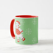 illusima Ballerina Hippo Christmas Snowflakes Mug マグカップ (正面左)
