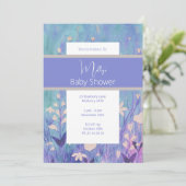 illusima Bohoウォーターカラーワイルドフラワーベビーシャワー 招待状 (スタンド正面)