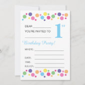 illusima circles, Blue Back, 1st誕生日パーティー 招待状 (正面)