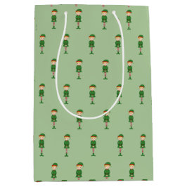 illusima Elf Boy Christmas Light Green ミディアムペーパーバッグ