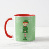 illusima Elf Boy Christmas Snowflakes Light Green マグカップ (左)