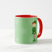 illusima Elf Boy Christmas Snowflakes Light Green マグカップ (正面右)