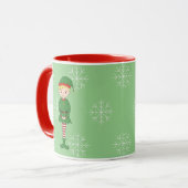illusima Elf Boy Christmas Snowflakes Light Green マグカップ (正面左)