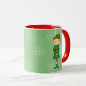 illusima Elf Girl Christmas Snowflakes Light Green マグカップ (正面右)