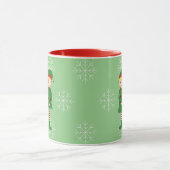 illusima Elf Kids Christmas Snowflakes Light Green マグカップ (中央)