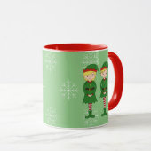 illusima Elf Kids Christmas Snowflakes Light Green マグカップ (正面右)