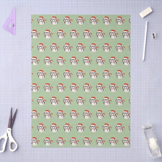 illusima Mr Owl Christmas Light Green Tissue Paper 薄葉紙 (クラフト)
