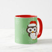 illusima Mr Owl Christmas Snowflakes Light Green マグカップ (正面右)