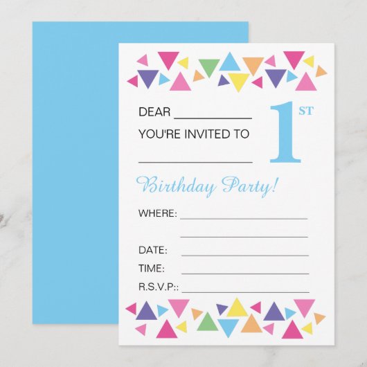 illusima triangles, Blue Back, 1stパーティー 招待状 (正面/裏面)