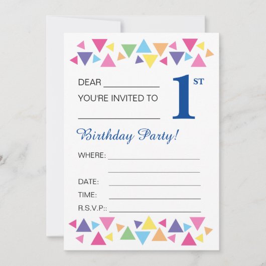 illusima triangles, Dark Blue Back, 1stパーティー 招待状 (正面)