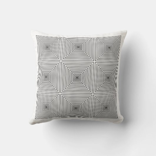 Illusion Art Minimalist Pillow – Modern Geometric  クッション (裏面)