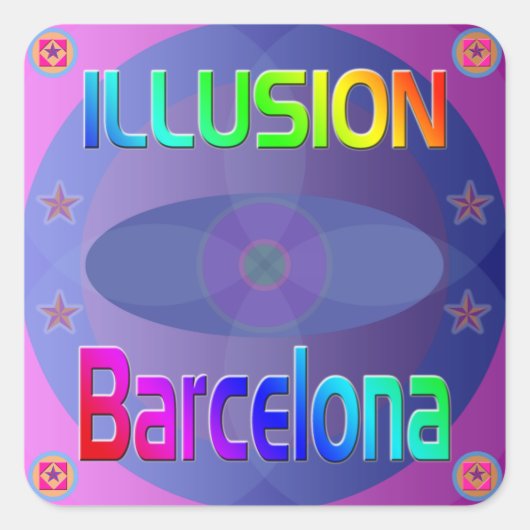 "ILLUSION Barcelona"ステッカー! スクエアシール (正面)