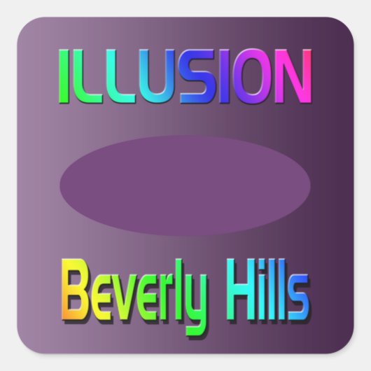"ILLUSION Beverly Hills"ステッカー！ スクエアシール (正面)