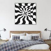 Illusionary Square | Modern キャンバスプリント (インサイチュ (寝室))