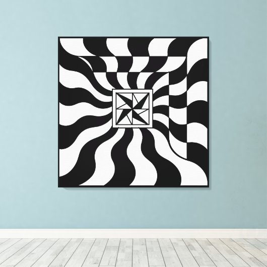 Illusionary Square | Modern キャンバスプリント (インサイチュ (ウッドフロア))
