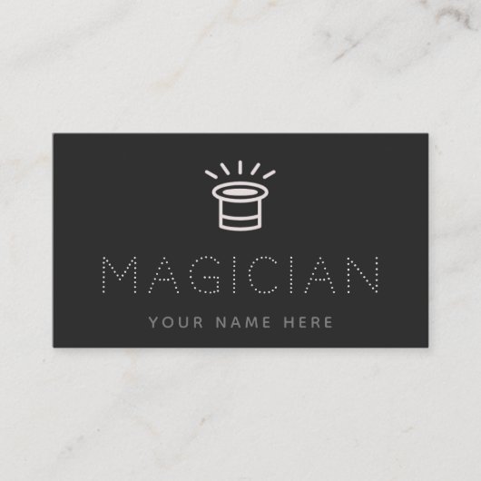 Illusionist Magician Magic Hat Card Black & White 名刺 (正面)