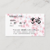 illust. of cherry blossoms and good omen in Kanji 名刺 (正面)