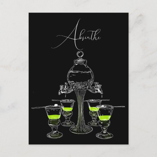 Illustrated Absinthe Set ポストカード (正面)