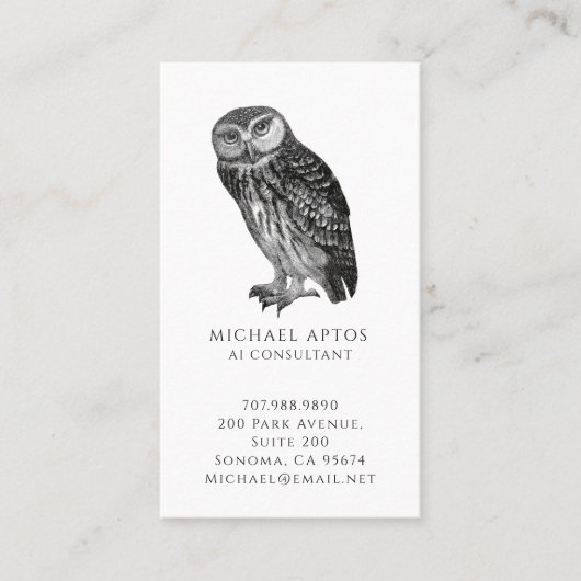 Illustrated AI Consultant Business Card 名刺 (正面)