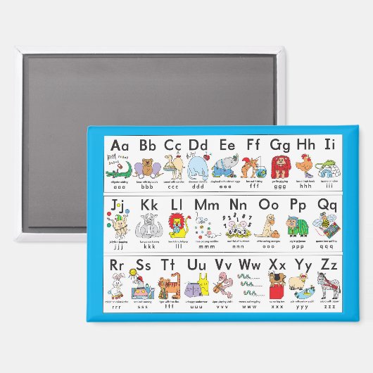 Illustrated Alphabet Animals マグネット (正面/裏面)