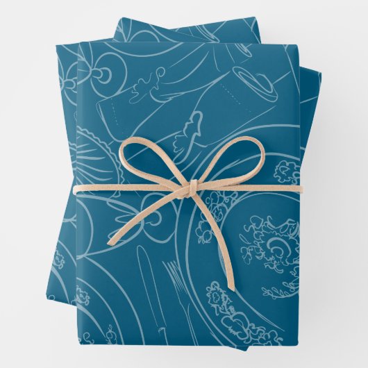 Illustrated Brunch Tablescape ラッピングペーパーシート (インサイチュ)