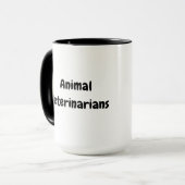 Illustrated cat and dog vets mug マグカップ (正面左)