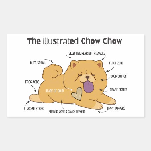 ILLUSTRATED CHOW   長方形シール (正面)