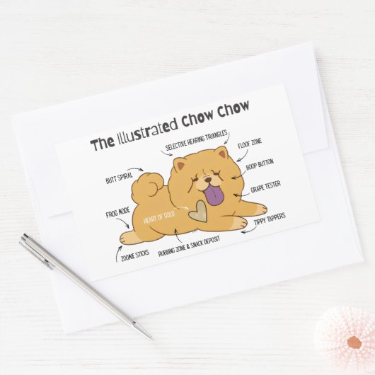 ILLUSTRATED CHOW   長方形シール (封筒)