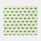 Illustrated Christmas Trees Fleece Blanket フリースブランケット (正面(横))