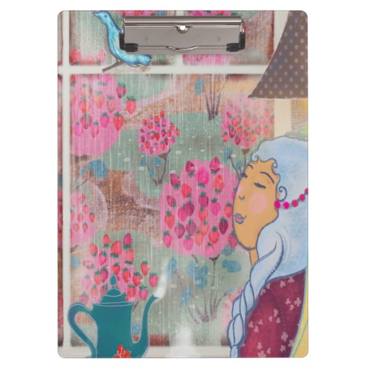 Illustrated Clipboard – Colorful Pattern Design クリップボード (正面)