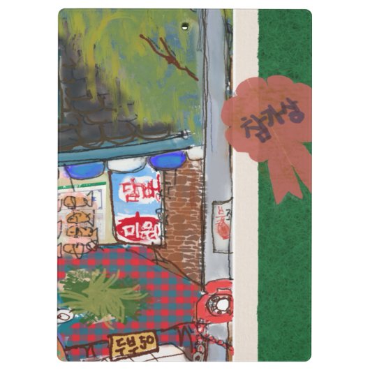 Illustrated Clipboard – Colorful Pattern Design クリップボード (裏面)