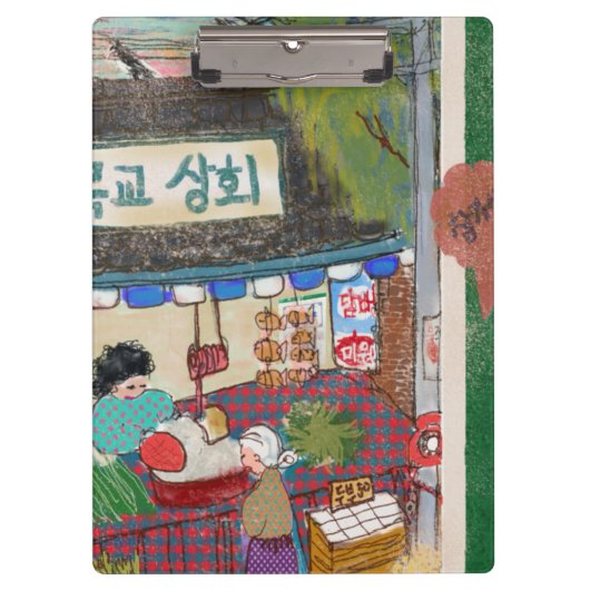 Illustrated Clipboard – Colorful Pattern Design クリップボード (正面)