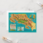 Illustrated COSTA RICA Map 5x7 Card カード (正面/裏面インサイチュ)
