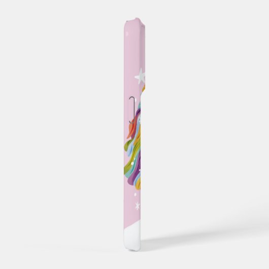 Illustrated Cute Woman Girl Rainbow Personalized iPhoneケース (右側面)