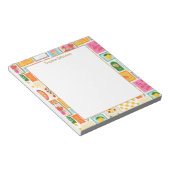 Illustrated French Italian Pattern Personalized ノートパッド (アングル)