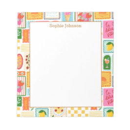 Illustrated French Italian Pattern Personalized ノートパッド