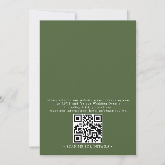 Illustrated Lake Como Italy Modern QR Code Wedding 招待状 (裏面)
