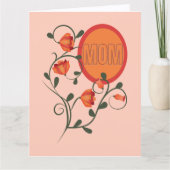 Illustrated Peach Simple Mothers Day Photo Card カード (正面)