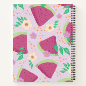 Illustrated Pink Watermelon Hand-drawn pattern  ノートブック (裏面)