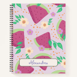 Illustrated Pink Watermelon Hand-drawn pattern  ノートブック