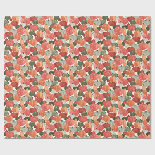 Illustrated Pumpkin Patch Pattern ラッピングペーパー (フラット)