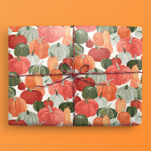Illustrated Pumpkin Patch Pattern ラッピングペーパー